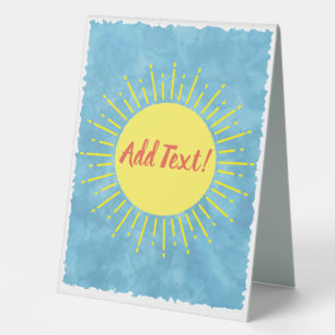 Sunshine Watercolor Baby Shower Background Custom Table Tent