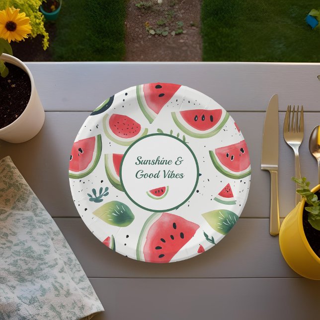 Sunshine & Watermelon Paper Plates (Creator Uploaded)