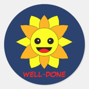 Sunshine Well-done Motivation Kids Achievement Classic Round Sticker