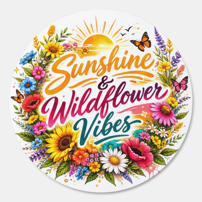 Sunshine & Wildflower Vibes Boho  Sign (Front)