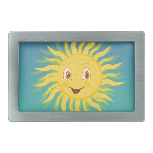 Sunshine With Circular Lines Belt Buckle (Front)