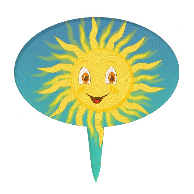 Sunshine With Circular Lines Cake Topper (Front)