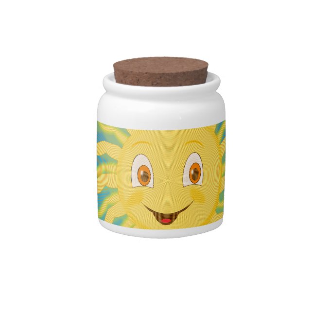 Sunshine With Circular Lines Candy Jar (Front)