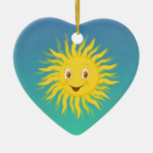 Sunshine With Circular Lines Ceramic Ornament