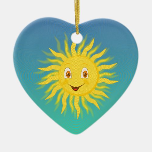 Sunshine With Circular Lines Ceramic Ornament