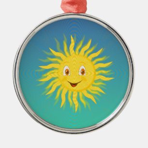 Sunshine With Circular Lines Metal Ornament