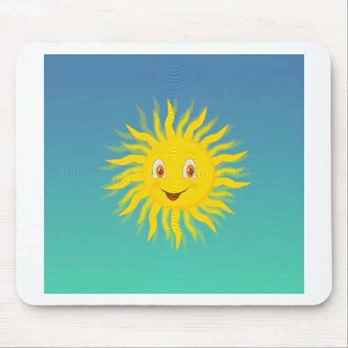 Sunshine With Circular Lines Mouse Pad