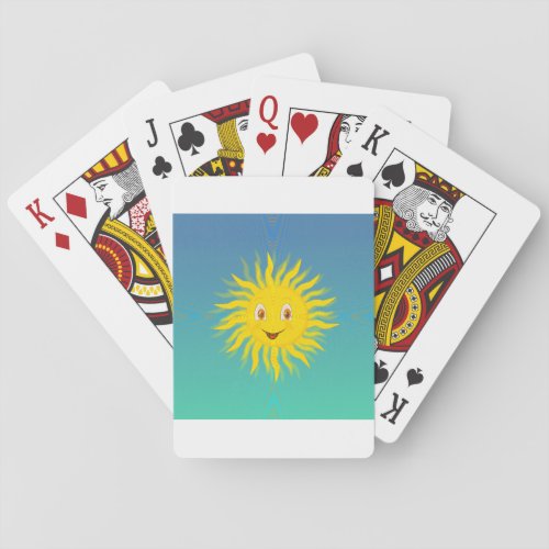 Sunshine With Circular Lines Poker Cards