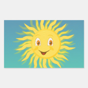 Sunshine With Circular Lines Rectangular Sticker