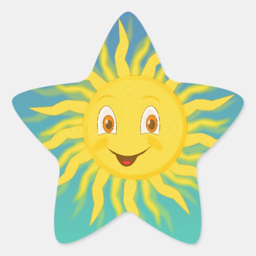 Sunshine With Circular Lines Star Sticker
