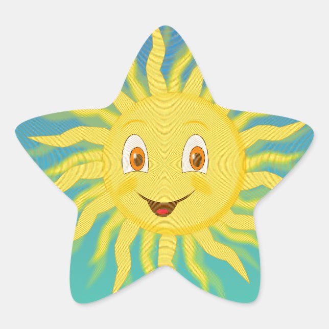 Sunshine With Circular Lines Star Sticker (Front)
