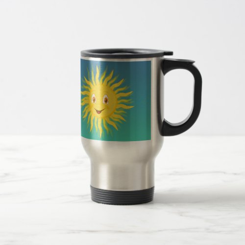 Sunshine With Circular Lines Travel Mug