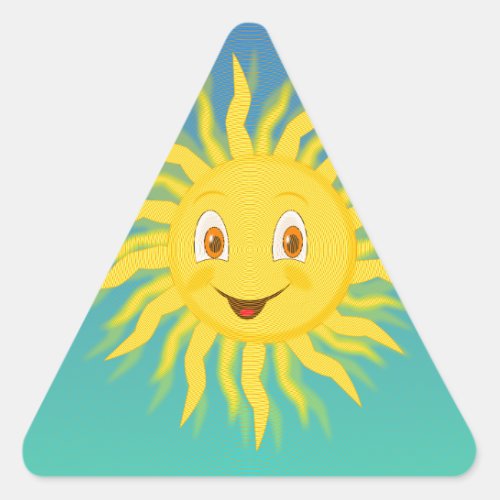 Sunshine With Circular Lines Triangle Sticker