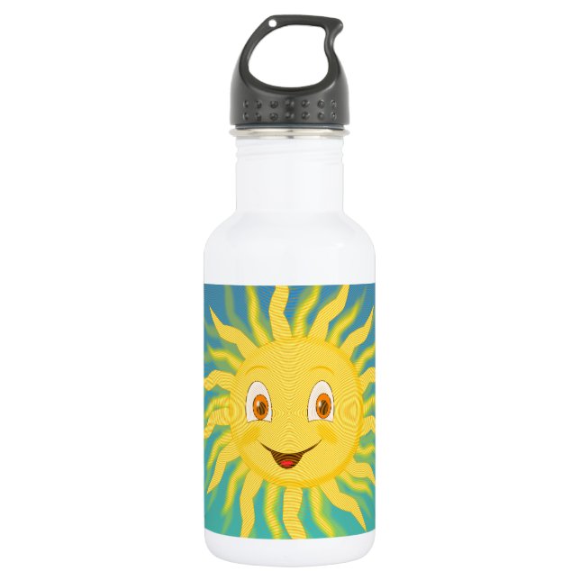 Sunshine With Circular Lines Water Bottle (Front)