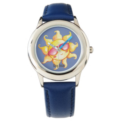 Sunshine with Sunglass on Blue Sky Personalized Watch