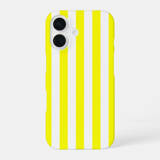 Sunshine Yellow and White Striped Print iPhone Case (Back)