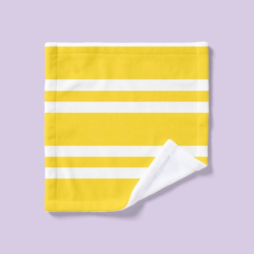 Sunshine Yellow and White Stripes Bath Towel Set | Zazzle
