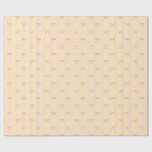 Sunshine Yellow Balletcore Ribbon Bows Wrapping Paper