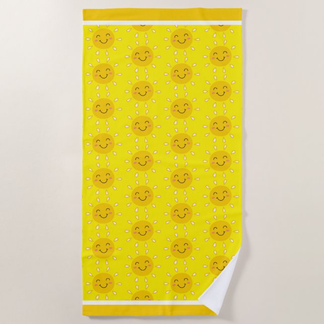 Sunshine Yellow Beach Towel (Front)