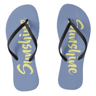 Sunshine Yellow Blue flip flops