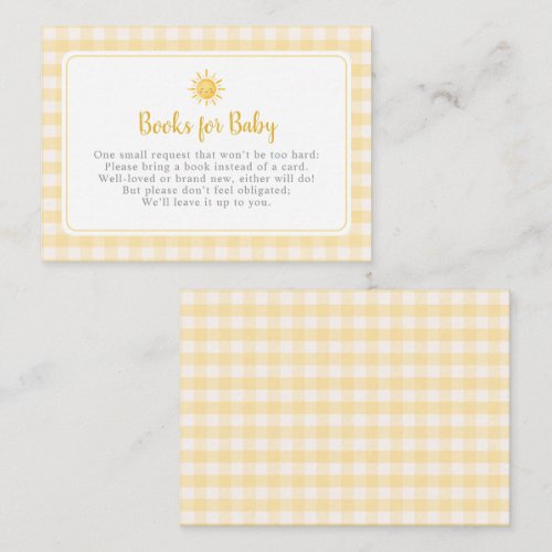 Sunshine Yellow Books for Baby Enclosure Card