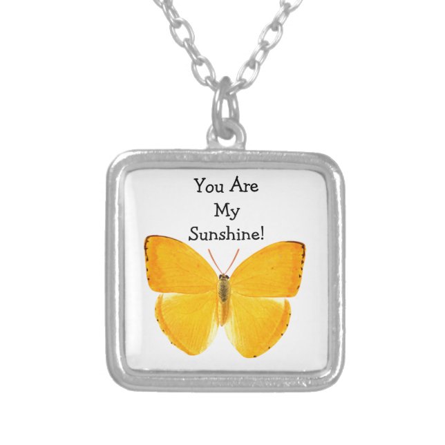Sunshine Yellow Butterfly Necklace (Front)
