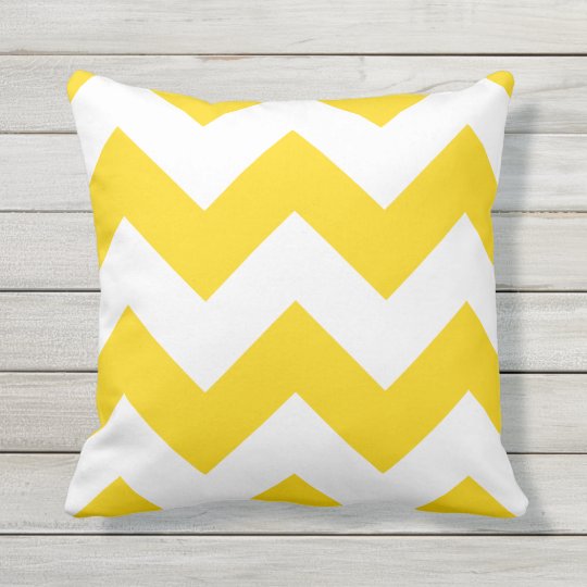 Sunshine Yellow Chevron Zigzag Outdoor Pillows Zazzle Com