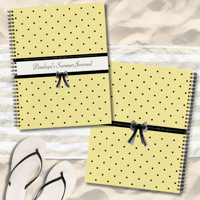 Sunshine Yellow Chic Summer Vacation Journal (A complete view of the chic yellow polka dot design, wrapping your memories in boutique style.)