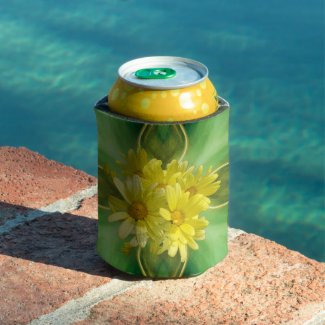 Sunshine Yellow Daisies Can Cooler