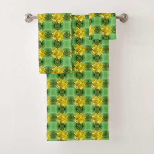 Sunshine Yellow Daisy Flowers Bath Towel Set