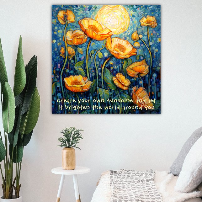 Sunshine Yellow Floral Mosaic Inspirational Art (Creator Uploaded)