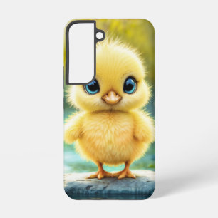 Sunshine yellow fluffy chicken blue - eyed bird samsung galaxy s22 case