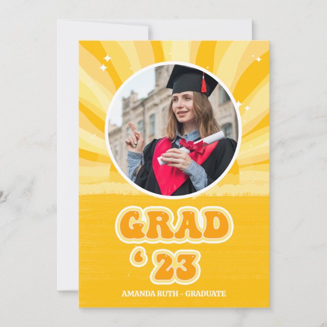 Sunshine Yellow Grad Announcement (Front)