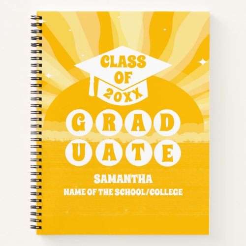 Sunshine Yellow Graduation Notebook