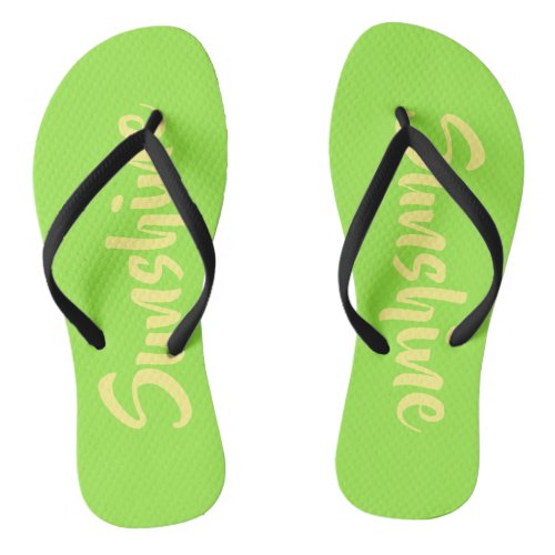 Sunshine Yellow Green Flip Flops