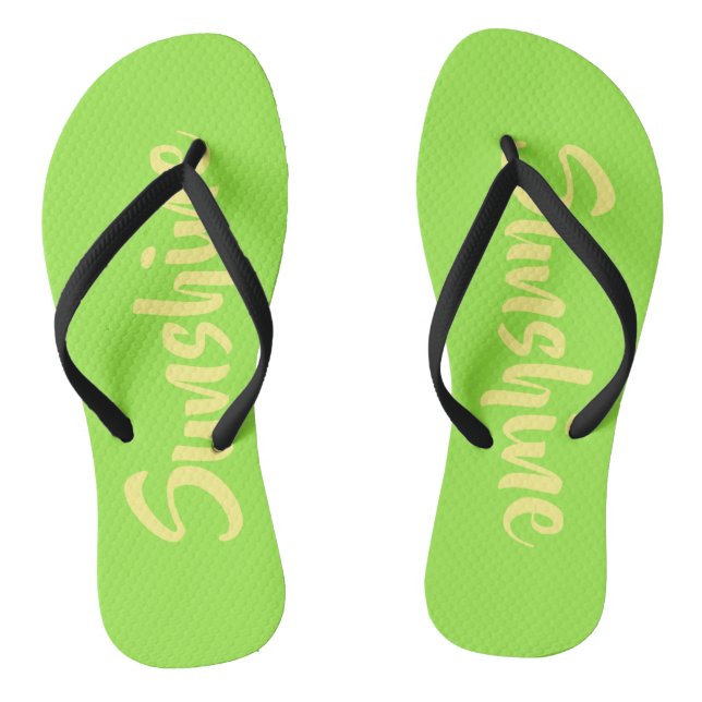 Sunshine Yellow Green Flip Flops (Footbed)