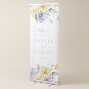 Sunshine Yellow & Lavender Purple Wedding Retractable Banner