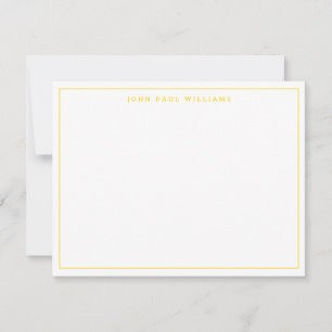 Sunshine Yellow Modern Professional Thin Border Note Card