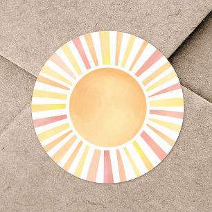 Sunshine Yellow Orange Sun Classic Round Sticker