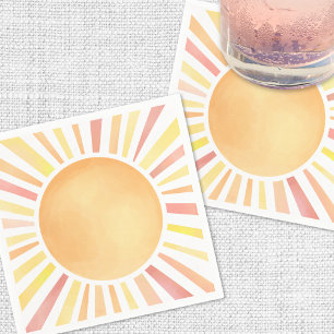 Sunshine Yellow Orange Sun Napkins
