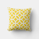 Sunshine Yellow Outdoor Pillows Geometric Pattern at Zazzle