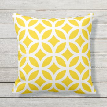 Sunshine Yellow Outdoor Pillows Geometric Pattern by Richard__Stone at Zazzle