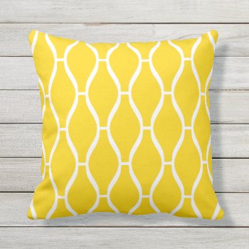 Sunshine Yellow Outdoor Pillows - Greek Pattern by Richard__Stone at Zazzle