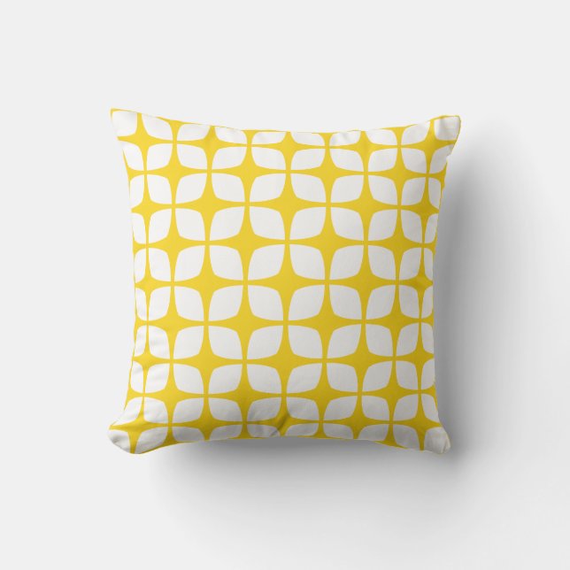 Sunshine Yellow Outdoor Pillows - Modern Pattern (Front)