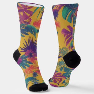 Sunshine Yellow Palms Socks