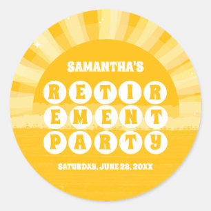Sunshine Yellow Retirement Party Favor Classic Round Sticker