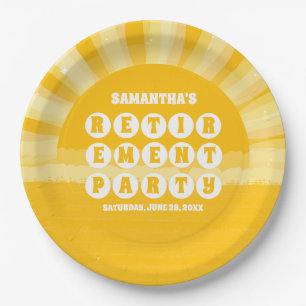 Sunshine Yellow Retirement Party Paper Plates