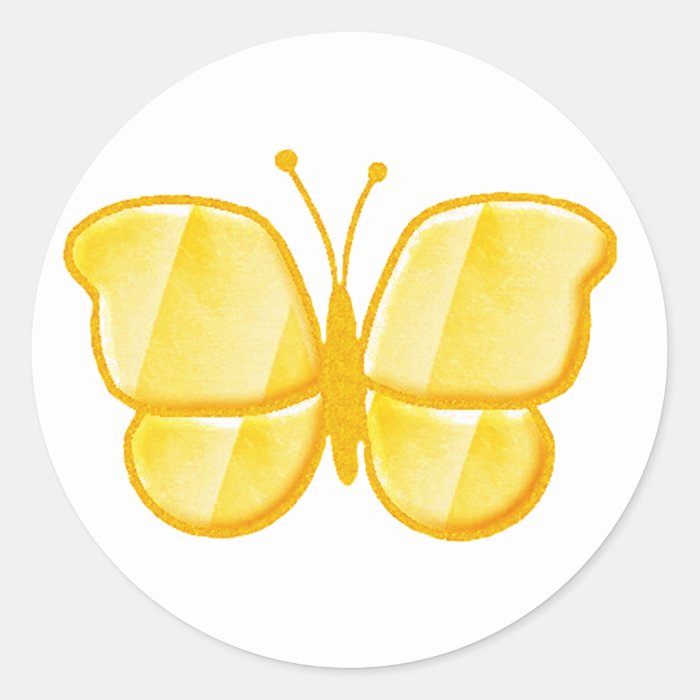 Sunshine Yellow Round Stickers