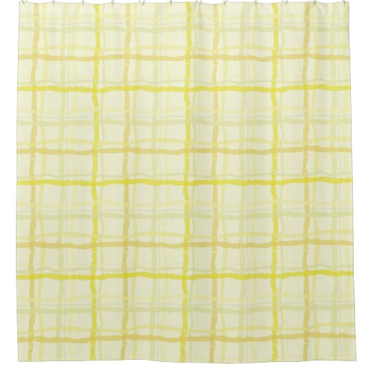 Sunshine Yellow Shower Curtain Plaid