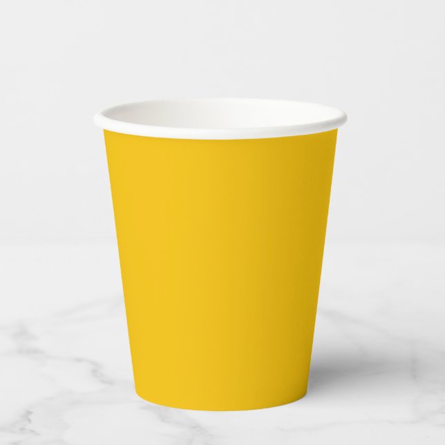 Sunshine Yellow Solid Color Paper Cups (Front)